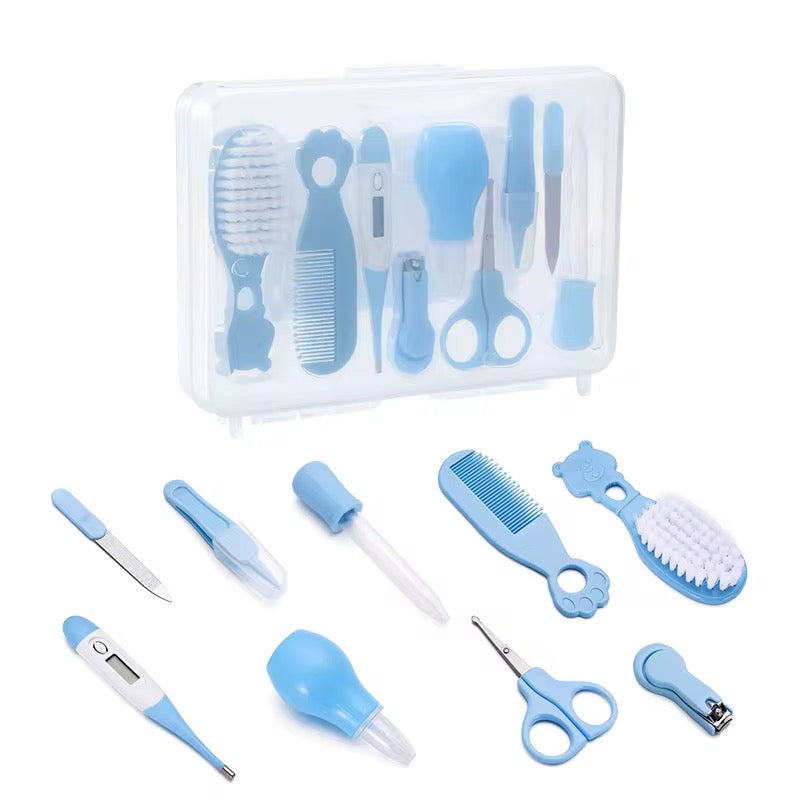 GentleCare Complete Baby Grooming Kit – Nail Clipper, Nasal Aspirator, Thermometer & More for Newborns and Toddlers(Assorted colors)