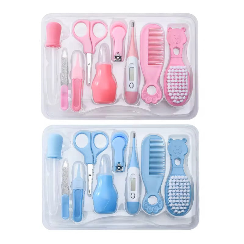 GentleCare Complete Baby Grooming Kit – Nail Clipper, Nasal Aspirator, Thermometer & More for Newborns and Toddlers(Assorted colors)