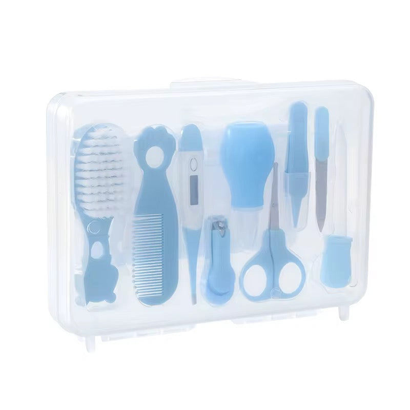 GentleCare Complete Baby Grooming Kit – Nail Clipper, Nasal Aspirator, Thermometer & More for Newborns and Toddlers(Assorted colors)