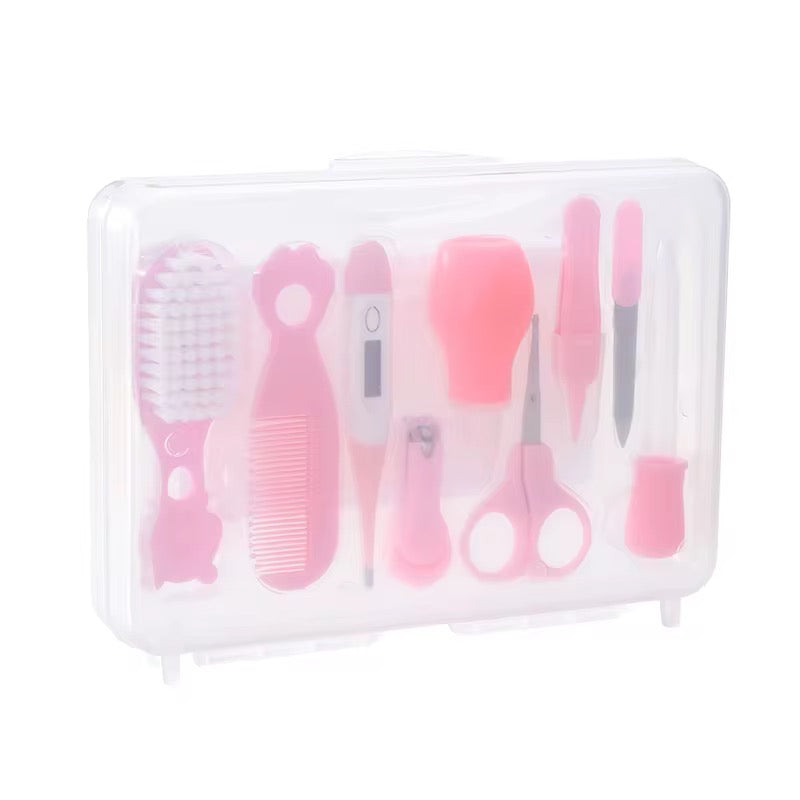 GentleCare Complete Baby Grooming Kit – Nail Clipper, Nasal Aspirator, Thermometer & More for Newborns and Toddlers(Assorted colors)