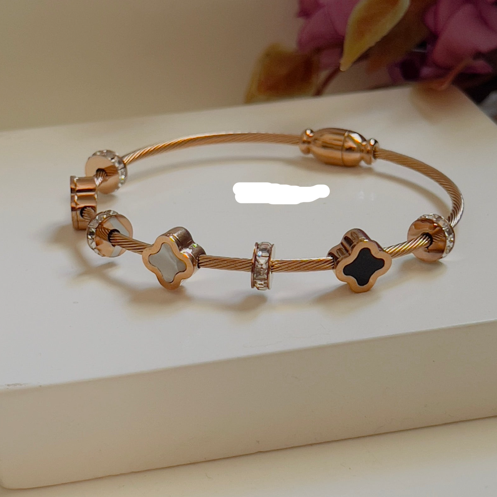 Dual Clover Magnetic Bangle