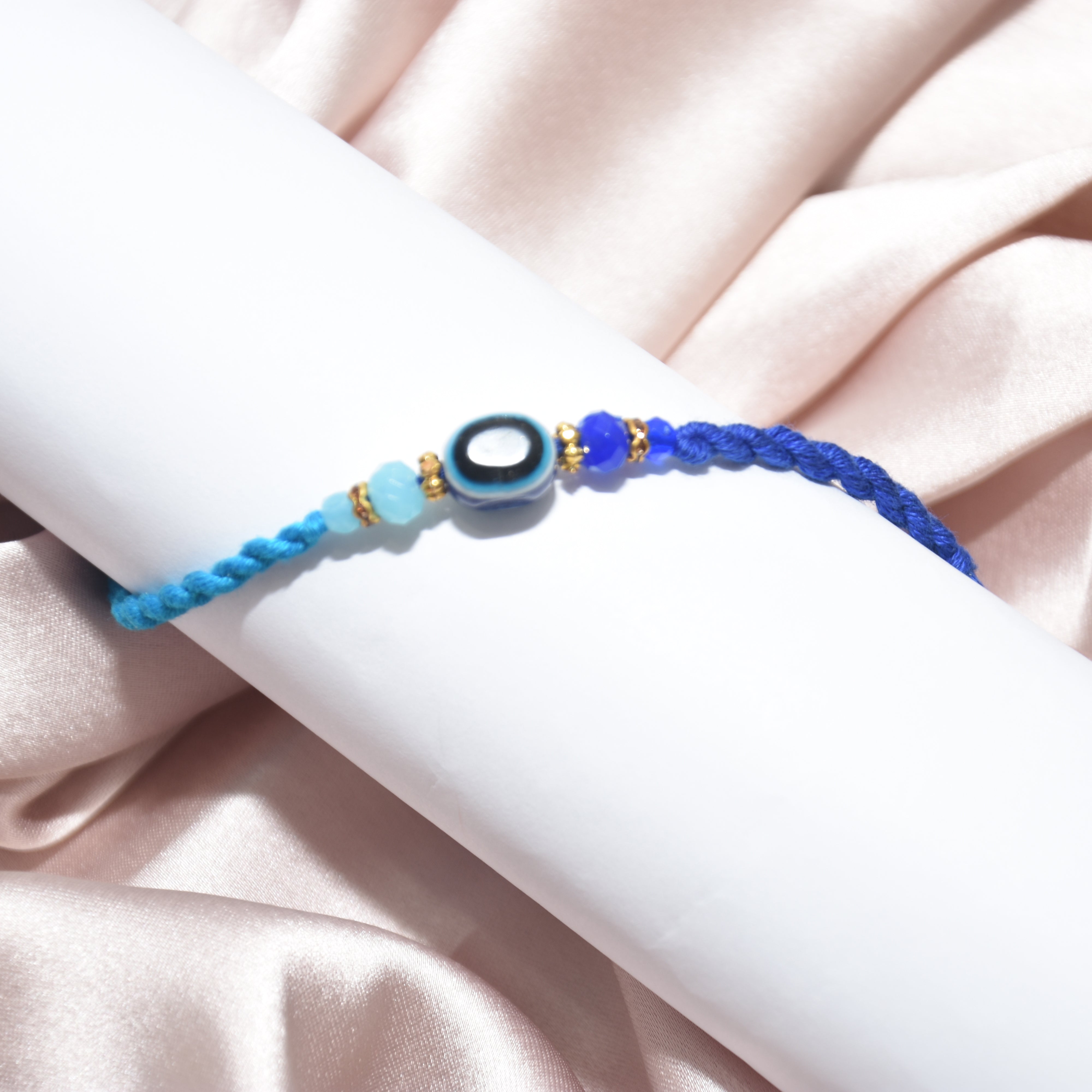 Pearl Designer - Blue Evil Eye Rakhi