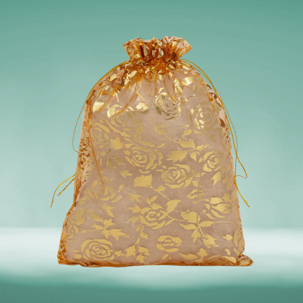 Tissue Potli- Floral Gold foil