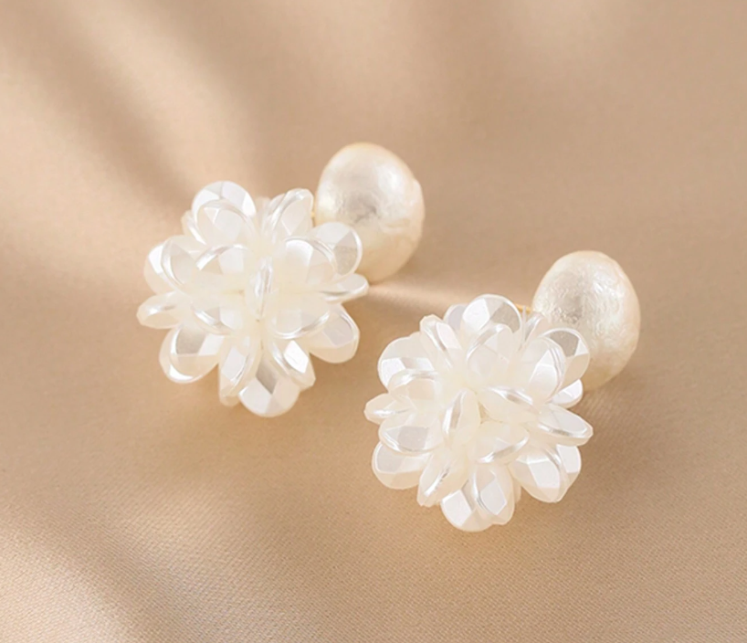 Elegant Flower Design Crystal Earrings | Fashionable Jewelry for Party & Banquet Outfits