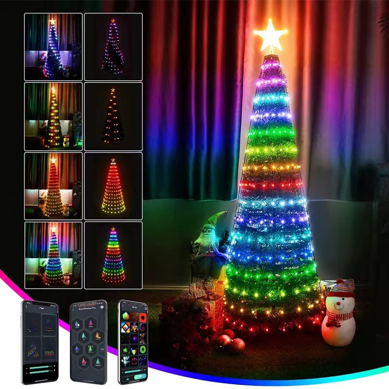 Christmas Light String Remote Control Point Control Line Light String Intelligent Lamp String Ambient Decor Lights