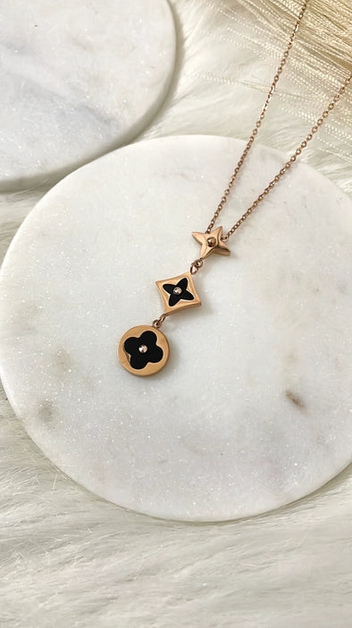 LV Drop - Black Necklace