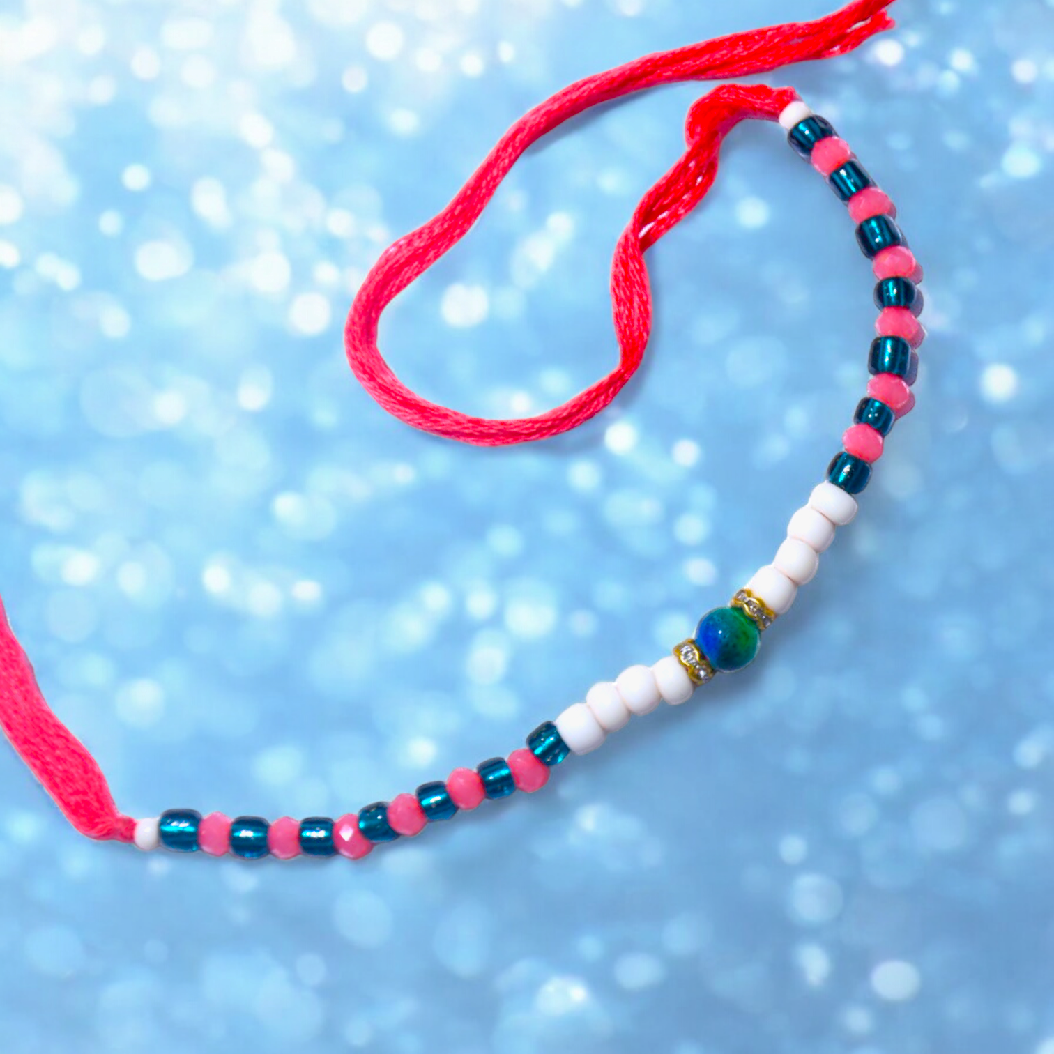 Multi Color Pearl Rakhi