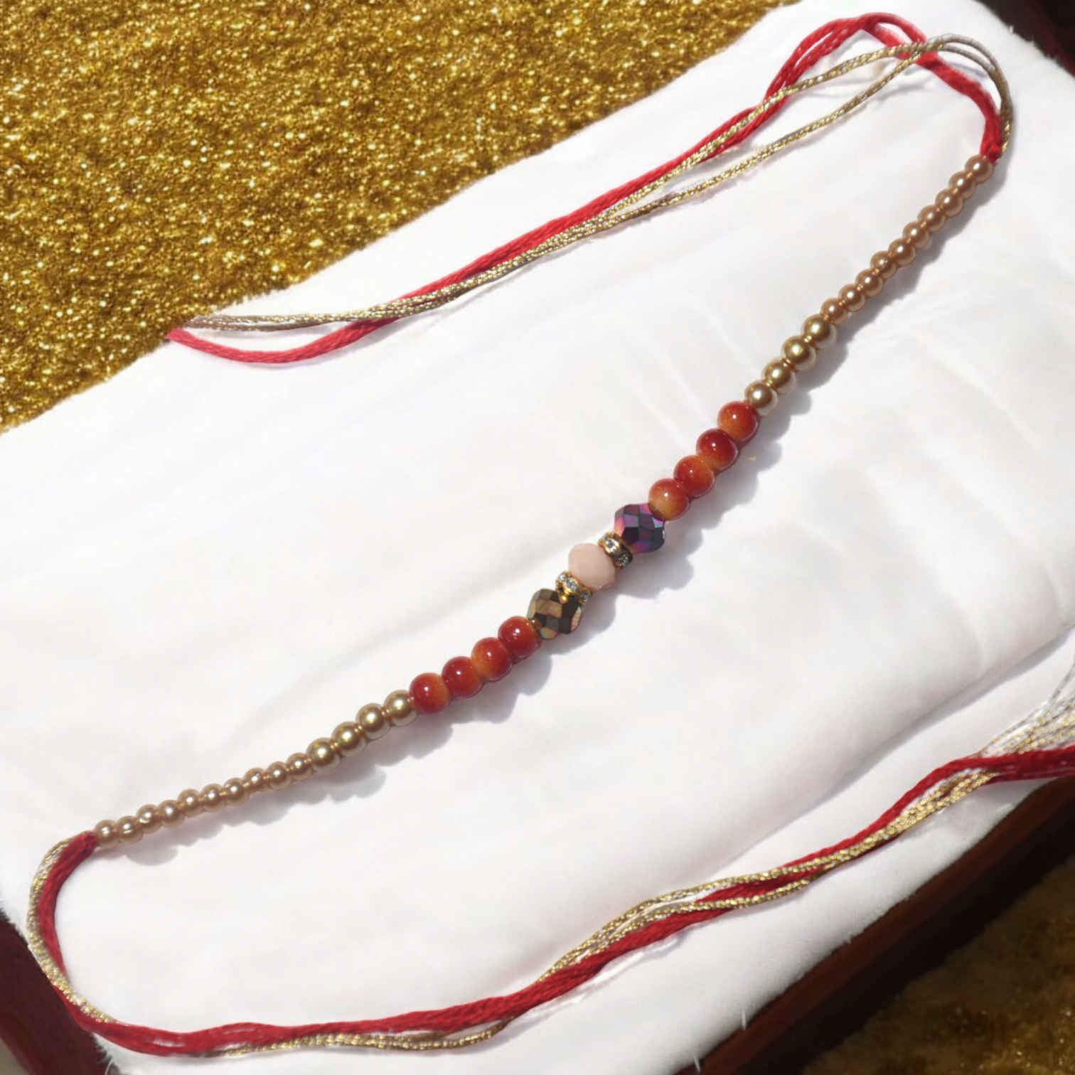 Multi Color Pearl Rakhi