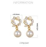 Exquisite Mermaid-Inspired Ear Studs for Women | Elegant Faux Pearl & Rhinestone Accents with Delicate Design - Image 5