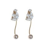 Dainty Floral Blossom Bead Long Dangle Earrings for Women | Elegant Flower Design Studs - Image 5