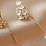 Dainty Floral Blossom Bead Long Dangle Earrings for Women | Elegant Flower Design Studs - Image 4