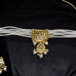 Gold plated jadau kundan choker with pearls