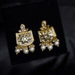 Gold plated jadau kundan choker with pearls - Image 2