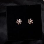 Rhodium Plated Silver American Diamond Studded Flower Shaped Neckalce - Image 2