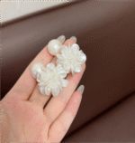 Elegant Flower Design Crystal Earrings | Fashionable Jewelry for Party & Banquet Outfits - Image 5