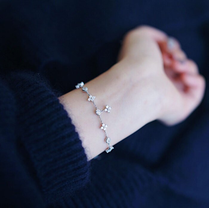 S925 Silver Clover Bracelet - Image 6