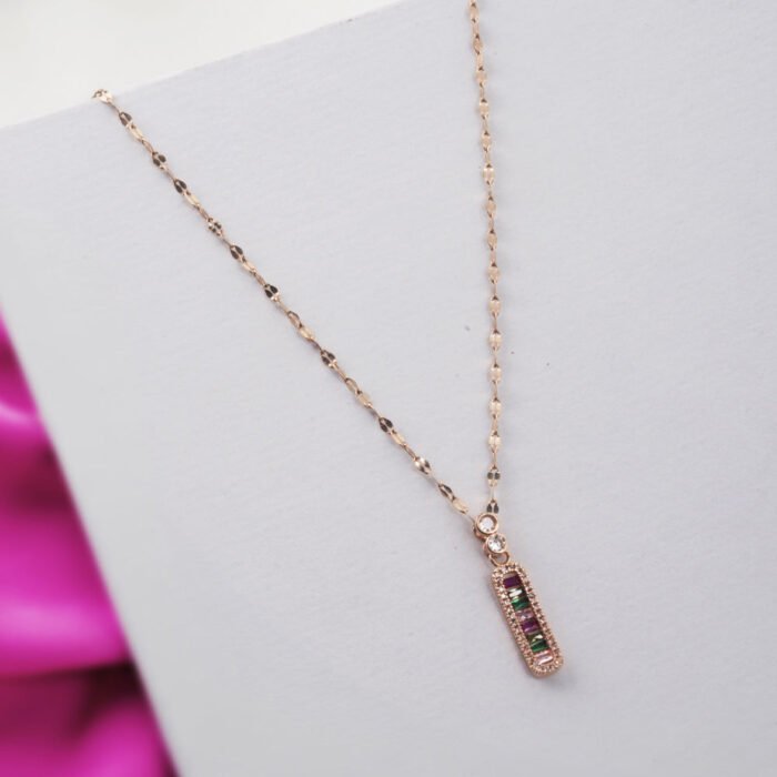 Multi color Drop Necklace - Image 1