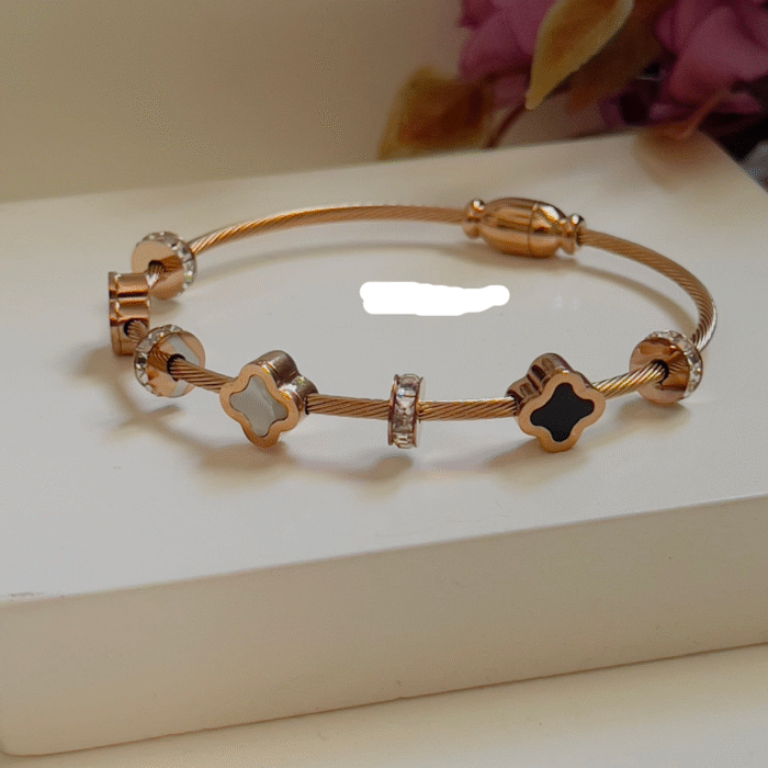 Dual Clover Magnetic Bangle - Image 1