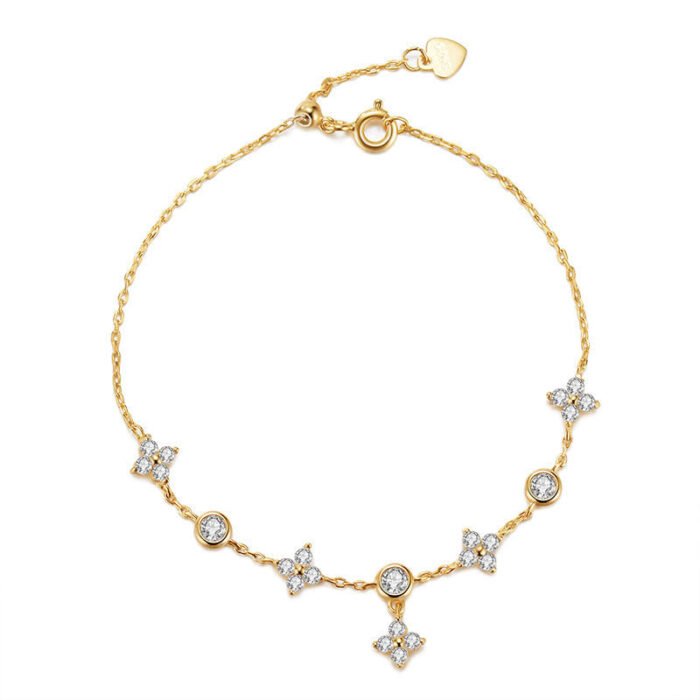 S925 Silver Clover Bracelet - Image 5
