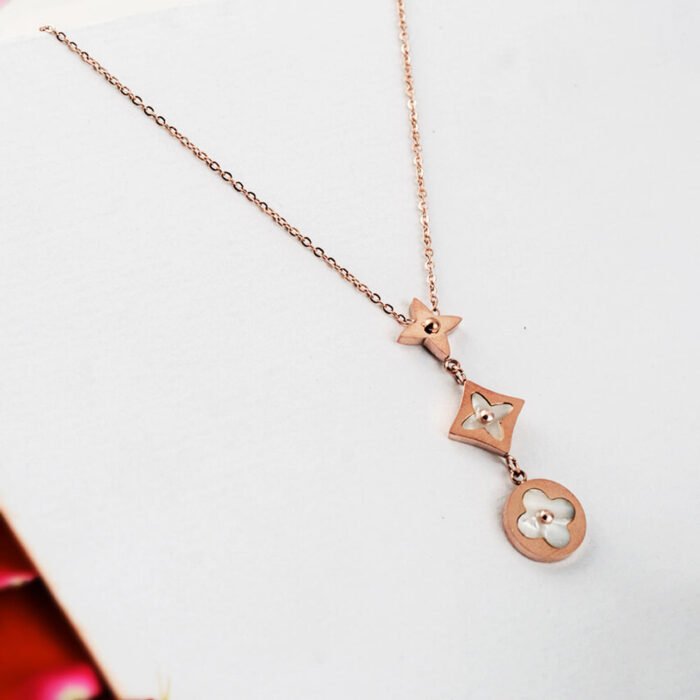 LV Drop Necklace-White - Image 1