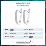 Sterling Silver S925 Simple Zircon Ear Clip White Gold Plated Smooth - Image 2