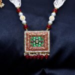 Red Meenakari long neckace - Image 2