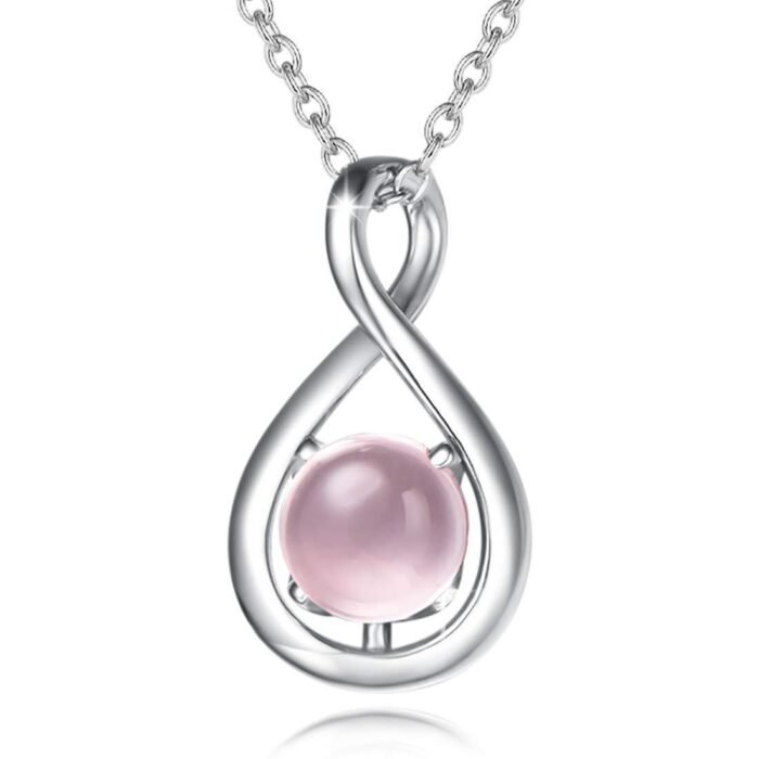 Birthstone Octagonal Pendant Sterling Silver Zircon Four Claw Necklace - Image 6