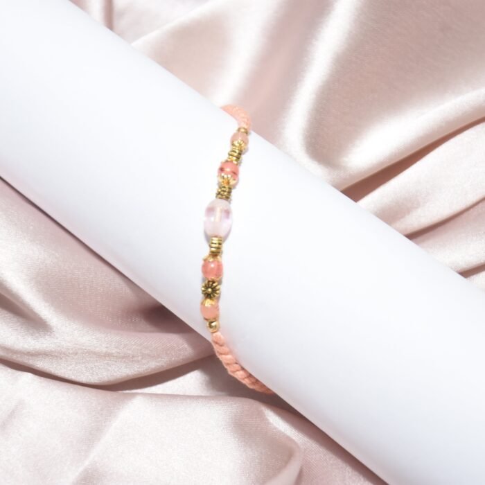 Pearl Designer - Pink Rakhi - Image 1