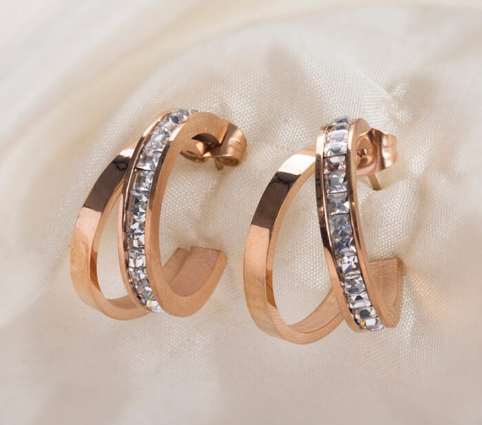 White Mini Hoop Earrings - Image 1