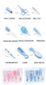 GentleCare Complete Baby Grooming Kit – Nail Clipper, Nasal Aspirator, Thermometer & More for Newborns and Toddlers(Assorted colors) - Image 6