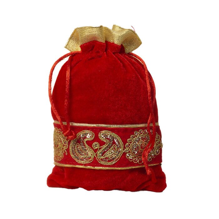 Velvet Potli- Red - Image 2