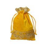 Velvet Potli-Yellow - Image 2