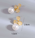 Elegant White Flower Earrings for Women | Artificial Pearl Jewelry Accessories for Ladies - Image 7