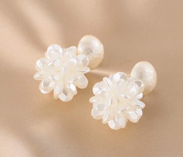 Elegant Flower Design Crystal Earrings | Fashionable Jewelry for Party & Banquet Outfits - Image 2