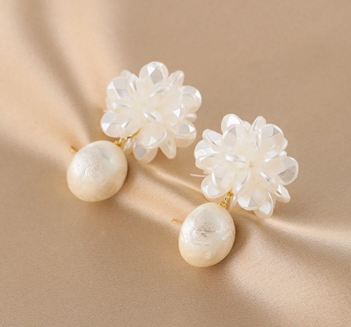 Elegant Flower Design Crystal Earrings | Fashionable Jewelry for Party & Banquet Outfits - Image 3