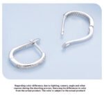 Sterling Silver S925 Simple Zircon Ear Clip White Gold Plated Smooth - Image 3